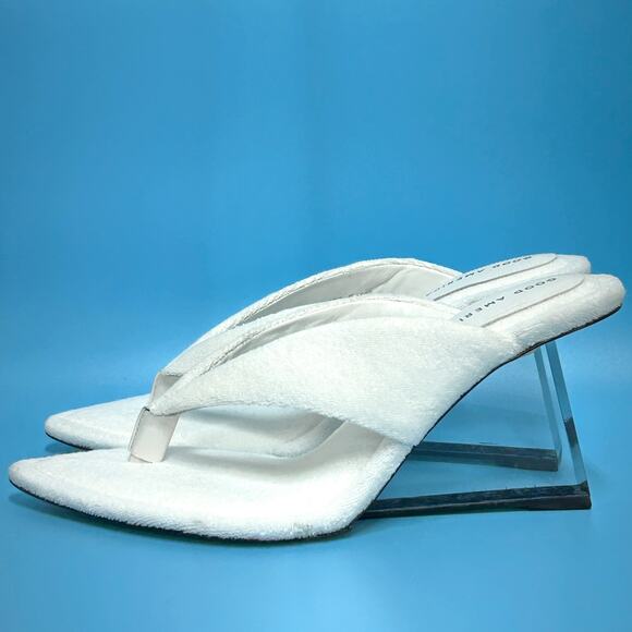 Good American Terry 3.5” Wedge Heels Size 11.5 White Slip On GA077T-X New Read - Picture 1 of 15